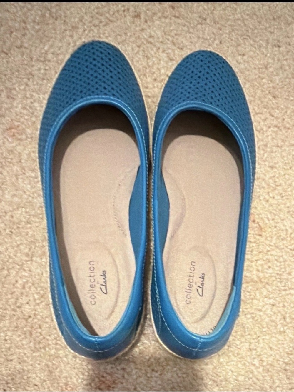 Clarks Women's Blue Perforated Slip-On Flats